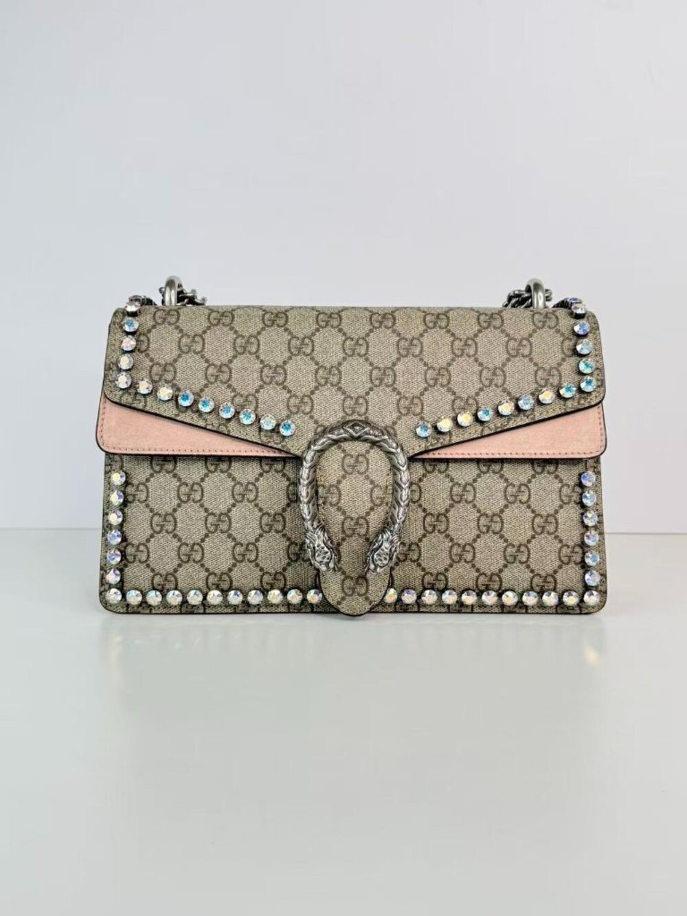 Gucci Dionysus GG supreme crystal shoulder bag